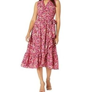 Nordstrom, London Times Floral MIDI Wrap dress size 4